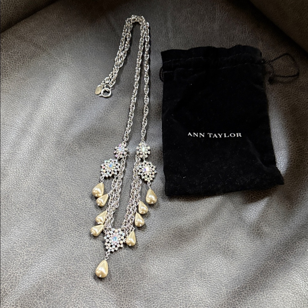 Ann Taylor Silver and Gold Teardrop Necklace